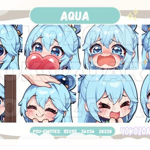 Konosuba - Aqua Emotes, Anime Emotes, Twitch/Discord/Youtube Emote
