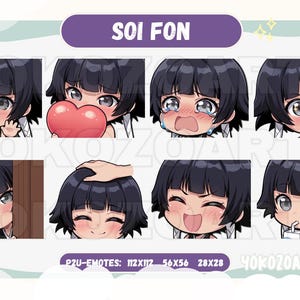 Shinigami Assassin Anime Girl, Anime Emotes, Chibi Emotes for Twitch/Discord/Youtube