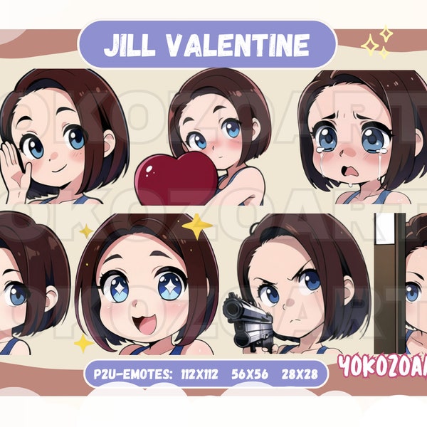 Resident Evil - Jill Valentine Emotes, Anime Emotes, Discord/Twitch/YouTube Emotes