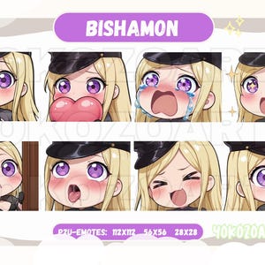 War Goddess Anime Girl, Anime Emotes, Chibi Emotes for Twitch/Discord/Youtube