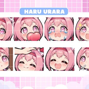 Umamusume - Haru Urara Emotes, Chibi Emotes for Twitch/Discord/Youtube