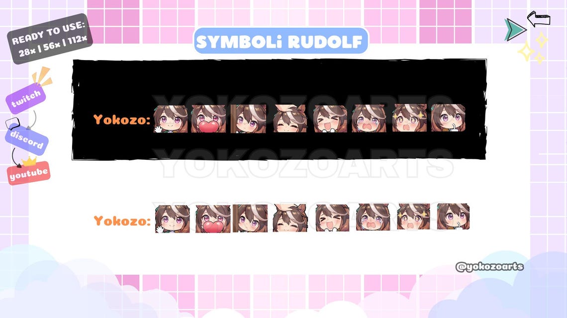 Umamusume - Symboli Rudolf Emotes, Chibi Emotes for Twitch/discord ...