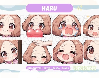 Persona/P5 - Haru Okumura, Anime Chibi Emotes for Twitch/Discord/Youtube