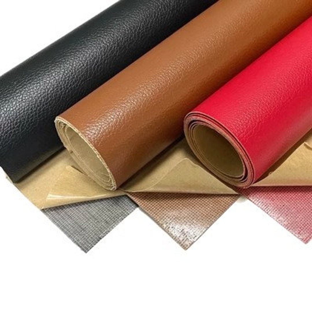Self Adhesive Leather Fabric Faux Leather Fabric Sticky Etsy Canada