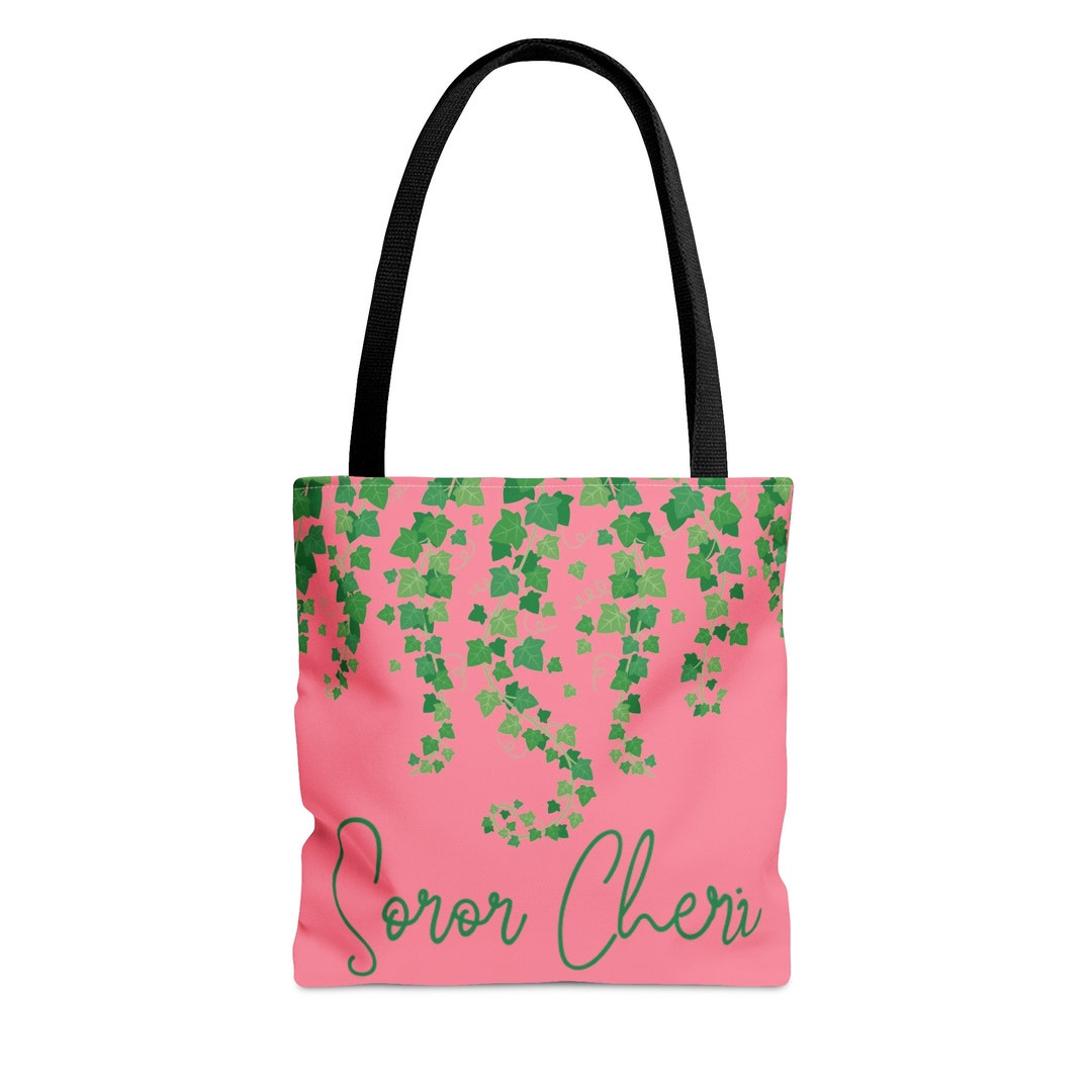 Pink & Green Sorority Bag, Personalized Soror Tote, Sisterly Gift, Crossing Over, Akaversary