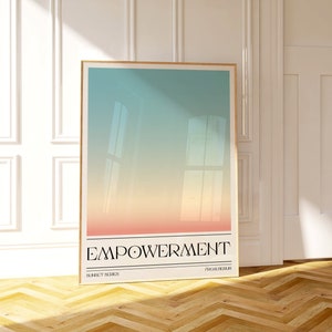 Empowerment Wall Art, Mindfulness Sunset Sky Poster, Digital Download for Home Decor, Positive Affirmation Gradient wall art