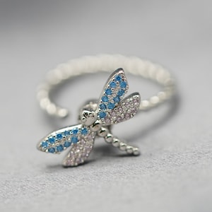 Um meine Tochter Fidget Angst Pink & Blau Schmetterling Mode Ring | Verstellbar Modeschmuck Ring, Jubiläumsring, Geschenk