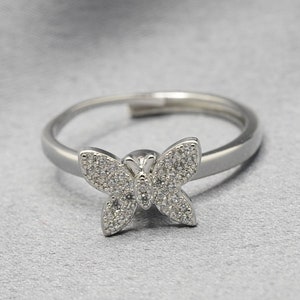 Schmetterling Ring Fidget Angst hübsche Schmetterling Spinner Ring verstellbar Modeschmuck Ring Jahrestag Ring personalisierte Karte für Tochter
