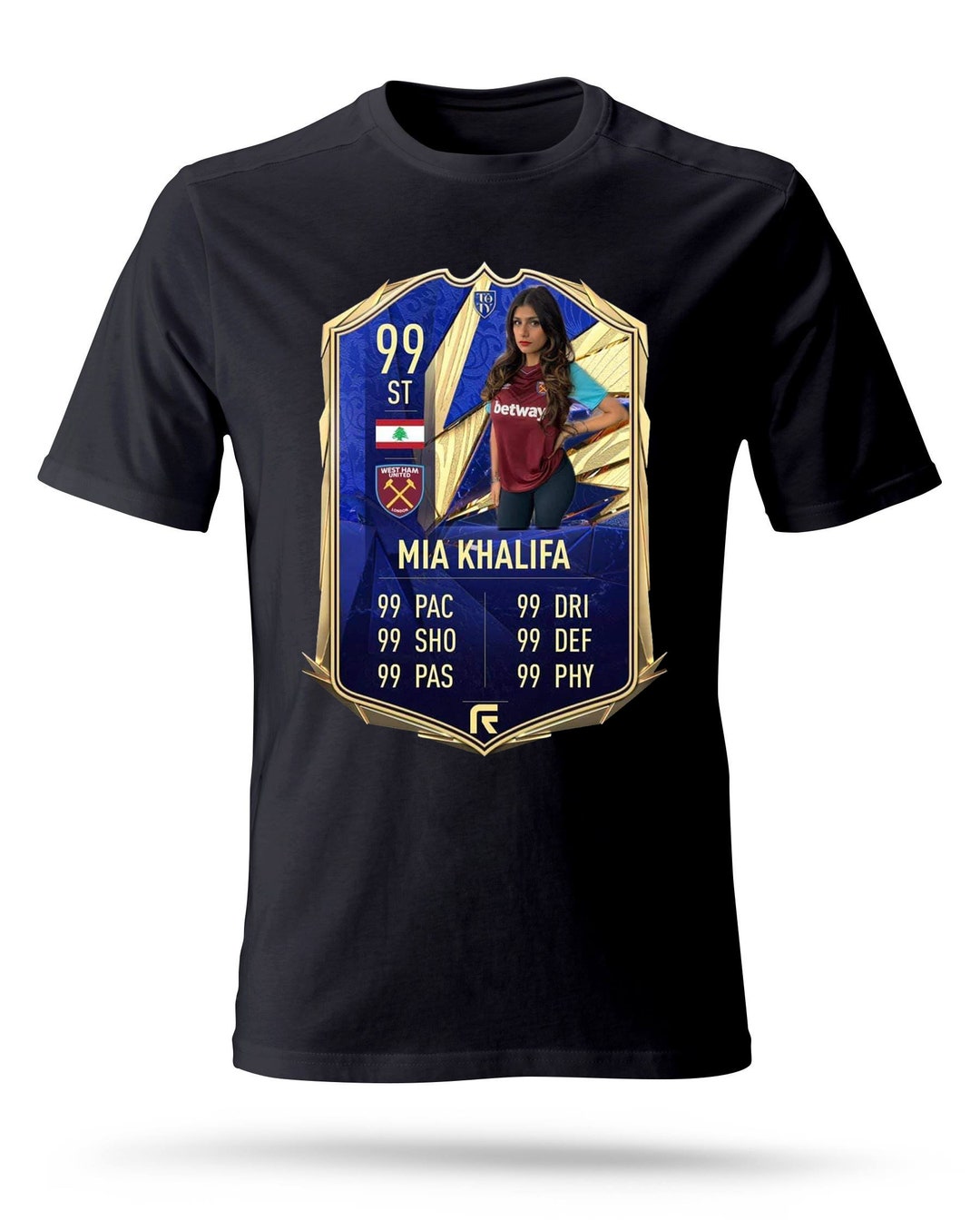 Funny Fifa Card Mia Khalifa West Ham T shirt Etsy Australia