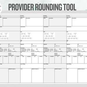 Provider Rounding Tool - Vertical - 4 Patients - (Physician, Nurse Practitioner, Physician Assistant, Med/NP/PA Student, Registered Nurse!)