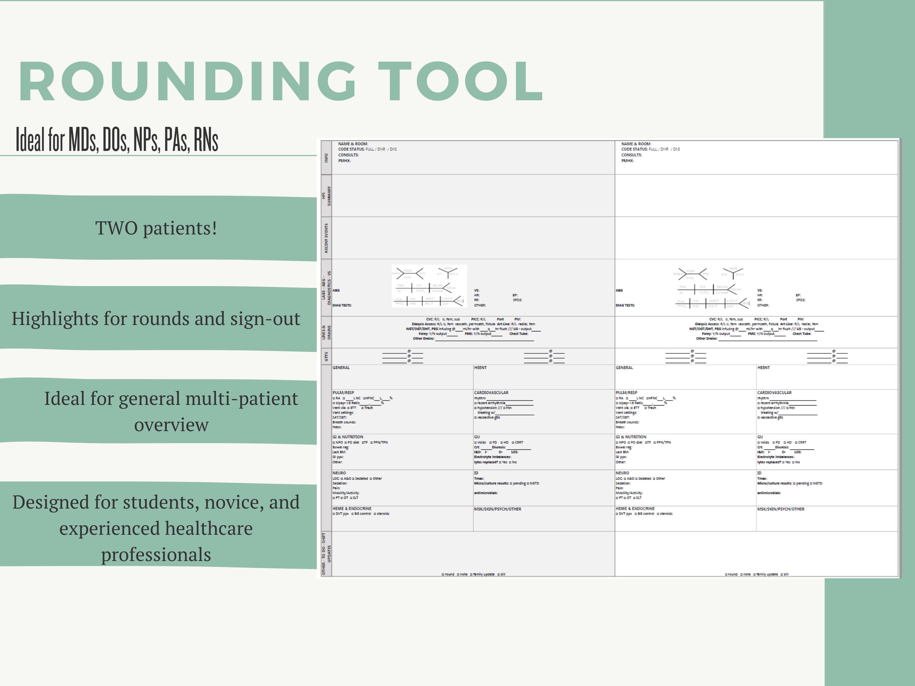Provider Rounding Tool: Two Patients (PDF) - Etsy