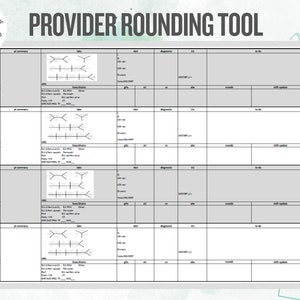 Provider Rounding Tool - Horizontal - 4 Patients (Physician, Nurse Practitioner, Physician Assistant, Med/NP/PA Student, Registered Nurse)