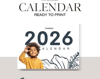 アメリカ手話で手話を学ぶ褐色の肌の子供たちの2026年壁掛けカレンダー