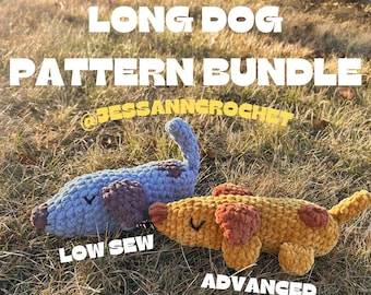 Long Dog Crochet Pattern Bundle - Heeler Family, Pup, Pattern , Bluey