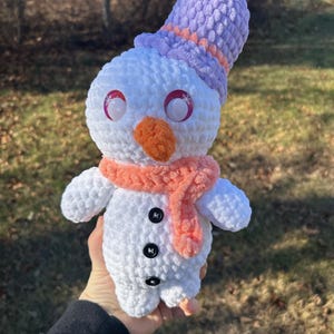 Crochet Snowman - Winter, Christmas, Holiday, Snow, Gift Toy