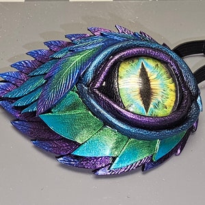 Eye Patch, Dragon Eye Patch, Dragon, LARP, Cosplay, Steampunk Eye Patch, Halloween, Costume, Renfest, Leather Eye patch, Shooting Patch