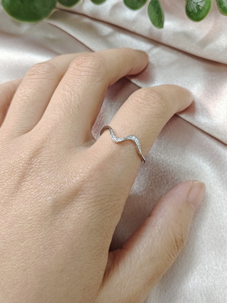 A Self-Reminder Ring You've Survived Too Many Storms Minimalist Wave Ring Self Love Ring Simple Ring Encouragement Gift For Women image 3