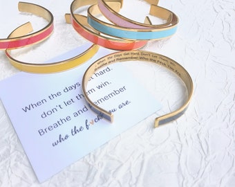 Selbsterinnerungs-inspirierendes Armband - nicht lassen die harten Tage gewinnen Armreif - Girl Gang Armbänder - beste Freundin Geschenk - Einzigartiges Geschenk für Tochter