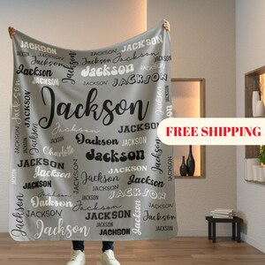Personalized Custom Blanket, Name Blanket, Blanket Gift, Baby Blanket, Kids Blanket, Personalized Gift, Custom Gift, Retro Blanket, Boho