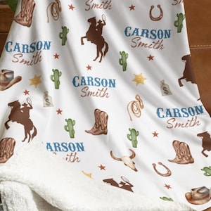 COWBOY Hat Name Blanket Baby Boy Personalized Shower Gift Cow Swaddle Newborn Ranch Coming Home Outfit Hospital Cowboy Boots Hat Deer Set