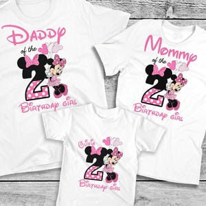 Disney Birthday Girl Shirts, Custom First Birthday Age Family Shirts, Girl birthday shirt, Family Minnie birthday Tee,Matching Minnie shirt