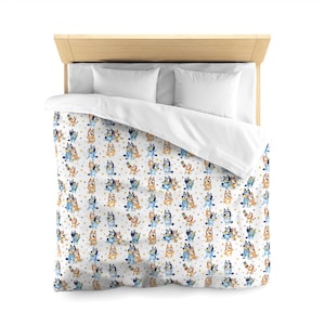 Bluey Microfiber Duvet Cover, Bluey Baby Blanket, Kids Bedding, Bluey Print Comforter, Playful Nursery Decor, Fun Bedroom Gift
