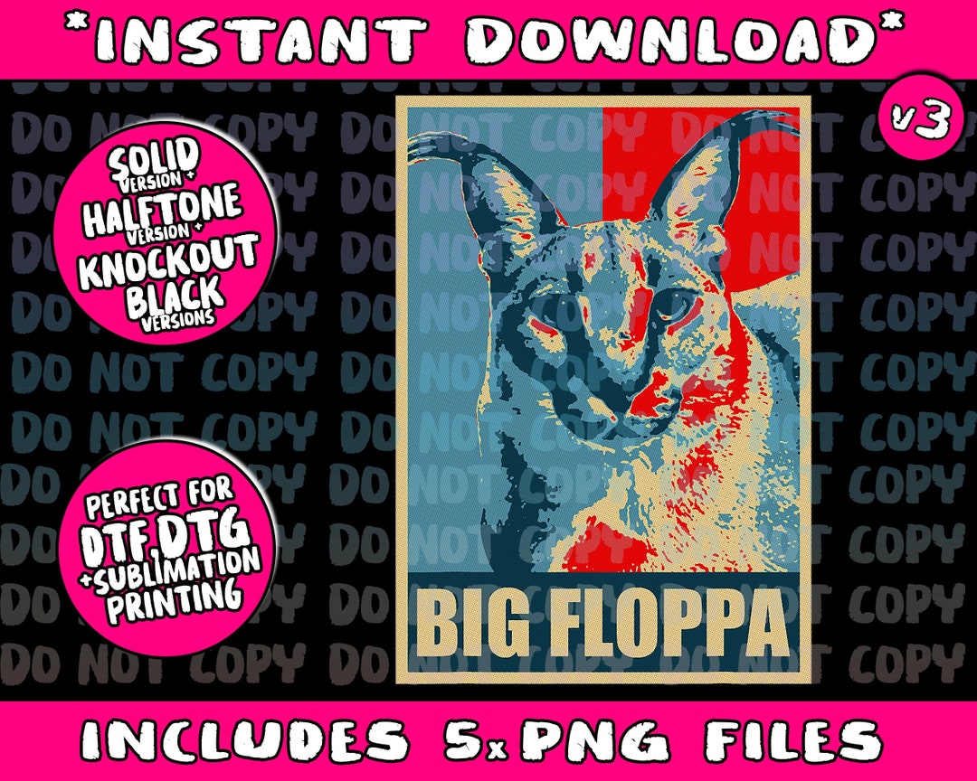 Big Floppa Caracal Cat Meme Png Bundle, Trending Png, Popular Printable ...