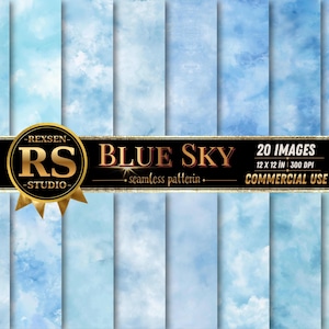 Digitalt papper med blå himmel, sömlösa mjuka färgtexturer, blå toningsbakgrunder, nedladdning av scrapbookingpapper JPG