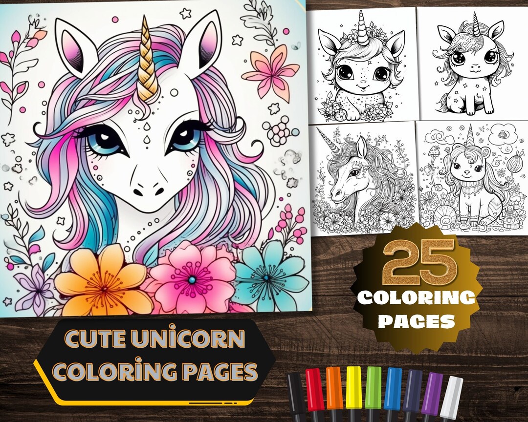 Cute Unicorn Coloring Pages for Kids Kawaii Unicorn Coloring Pages ...