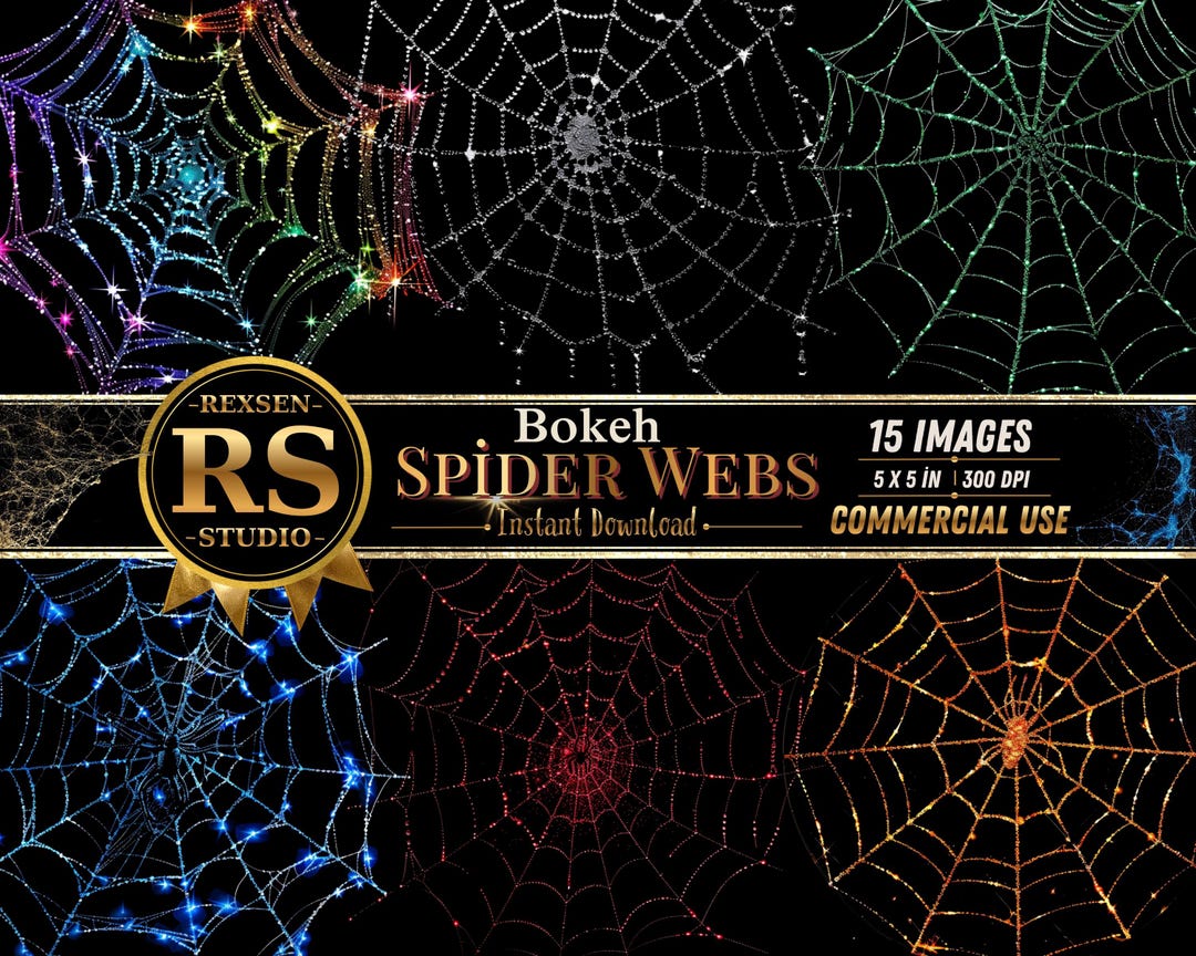 Sparkle Spider Web Overlays PNG, 15 Bokeh Cobweb Clipart, Halloween ...