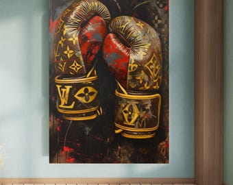 Designer Logo Boxing Gloves Canvas