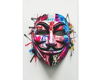 Graffiti Guy Fawkes Mask Matte Canvas