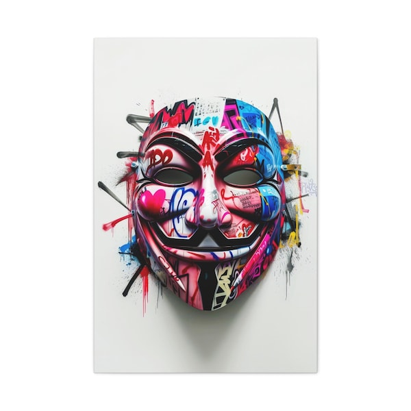 グラフィティ ガイ・フォークス マスク マットキャンバス