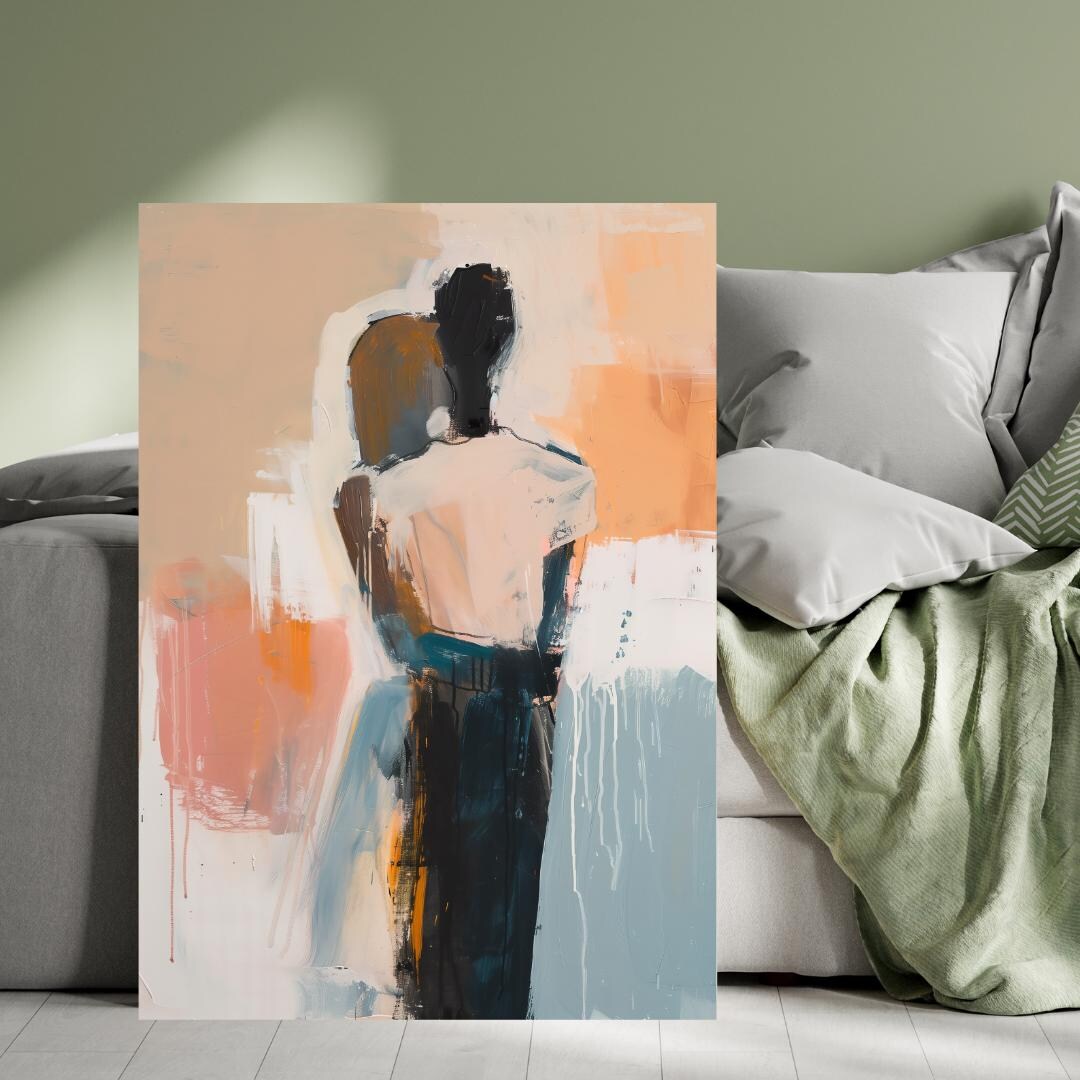 Couple Abstract Design Abstract Couple Canvas Wall Art, Modern Home Decor - Etsy