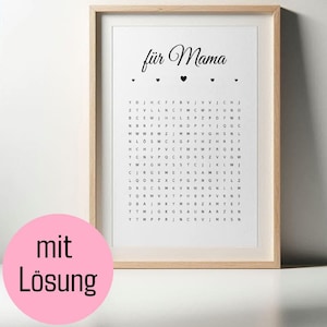 crossword puzzle - personalized message for mom - instant download, digital download - PDF - DIN A3 - crosswords - birthday, mother's day