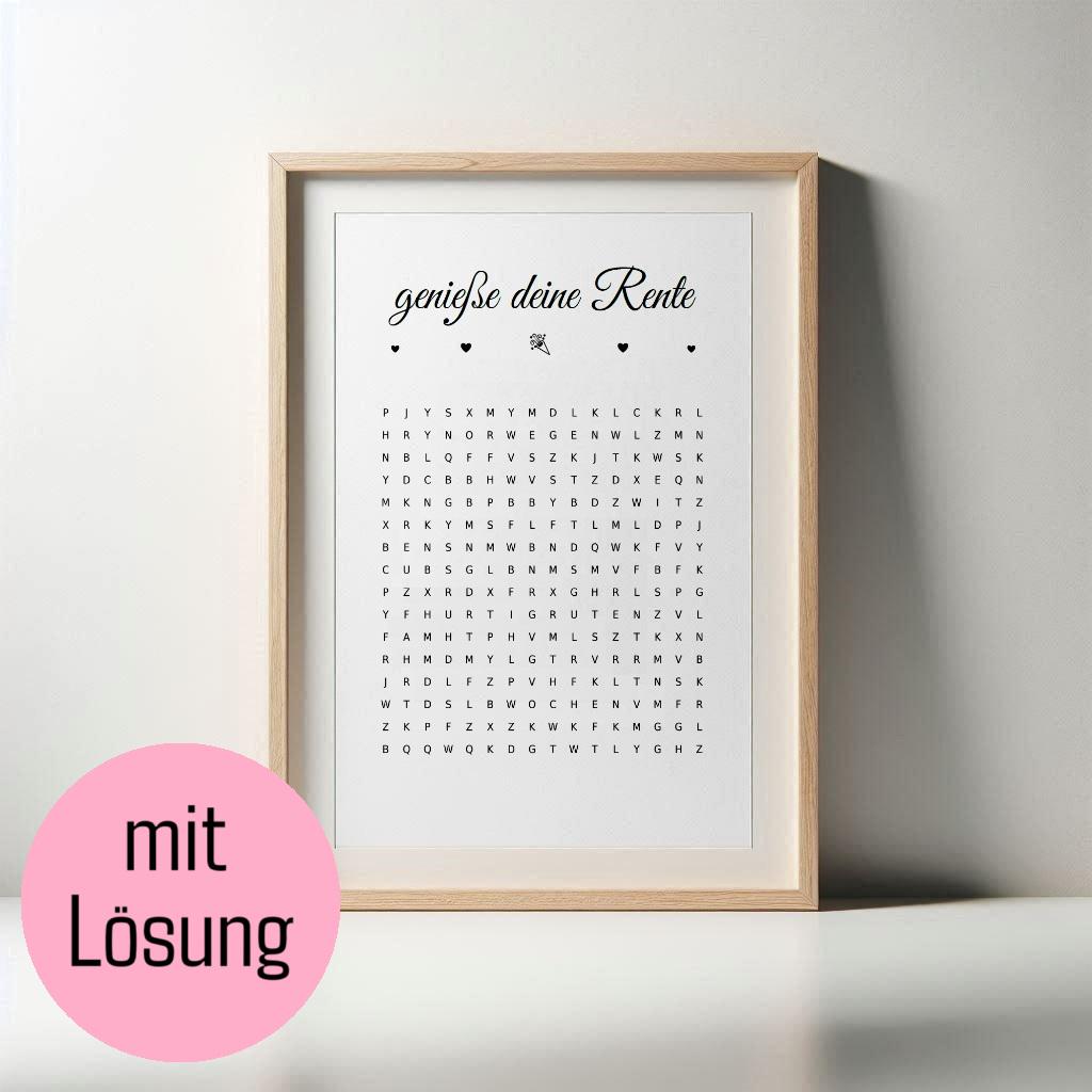 Personalisiertes Rubbelspiel Als Originelles Rentengeschenk Für Herren – A3 Plakat Mit 28 Feldern, Blaues Gold-Design, Inklusive Kratzmaterial Für Überraschungen & Witze