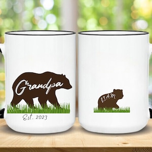 Grandpa Bear Mug Grandpa Bear with Cubs Coffee Mug Custom Grandfather Mug Personalized Grandpa Mug New Grandpa Coffee Mug pregnancy reveal