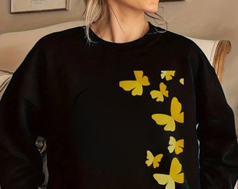 Butterfly Sweatshirt, Butterfly Sweater, Nature lover shirt, Gardener sweatshirt, Cute butterfly shirt, Spring tee,For women, Butterfly cap.