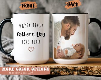 Fathers Day Gift, Personalized Photo Mug, New Dad Keepsake
