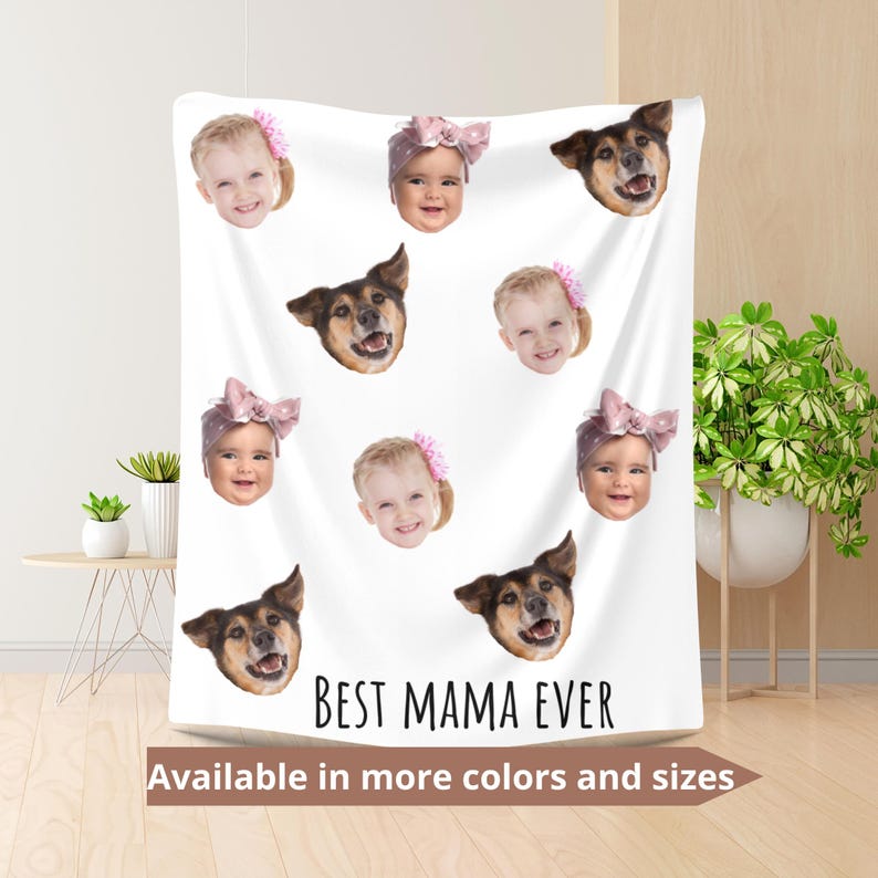 Personalized Pet Photo Blanket With Name, Photo Collage Gifts for Him