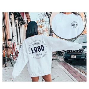 Custom Logo Shirt & Sweatshirt - Personalized Business Apparel, Team Gear, Company Logo Clothes, Business Logo tee,  Front and Back Design