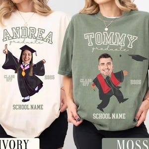 Camiseta de graduación personalizada con cara: Clase de 2025