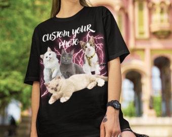 Customized T-shirt with photo, personalized TikTok shirt gift, vintage personalized shirt, personalize with photos of your pets, couple gift