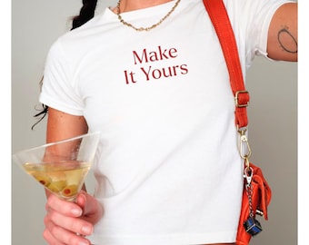 Custom Y2K Baby Tee – Personalized Crop Top with Photo, Text, Logo