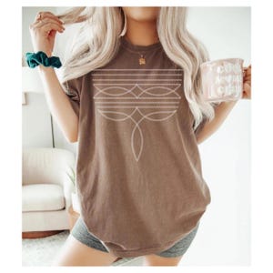 Chemise au point de botte – T-shirt cadeau tendance cow-girl western image 1