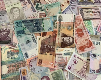 25 Banknotes from various countries. See the slideshow and pictures - Sharp Images of Currency, Money, Banknotes. Instant Digital download.