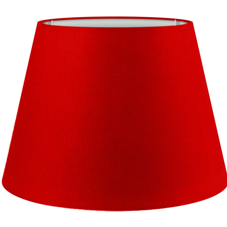 Wogati® Premium Lampenschirm E14/E27 Baumwolle verschiedene Größen & Farben Ø Unten 20-35 cm Stehlampe Hängelampe Tischlampe Rot
