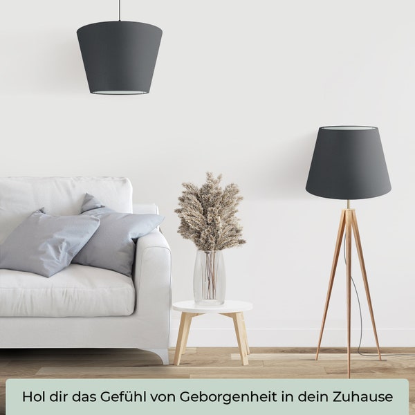 Wogati® Premium Lampenschirm E14/E27 Baumwolle | verschiedene Größen & Farben Ø Unten 20-35 cm | Stehlampe | Hängelampe | Tischlampe