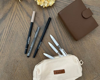 Basic Pen Pouch | Beige Canvas