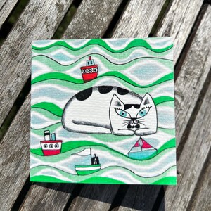 Lot de 2 cartes vierges chat mignon | Carte carrée de chat| Chat mignon | Carte Amoureux des chats